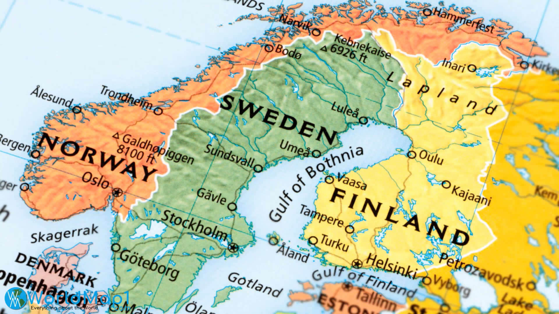 Scandinivian Countries and Sweden Map